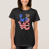 4th Of July Patriotic Love Yorkshire Terrier Ameri T-shirt (Voorkant)