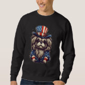 4th Of July Patriotic Pekingese Dog Trui (Voorkant)