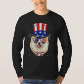 4th of July Patriotic Pomeranian Merica USA Flag D T-shirt (Voorkant)