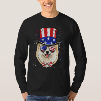 4th of July Patriotic Pomeranian Merica USA Flag D T-shirt