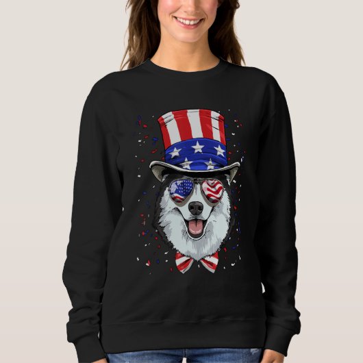 4th of July Patriotic Siberian Husky American USA  Trui (Voorkant)