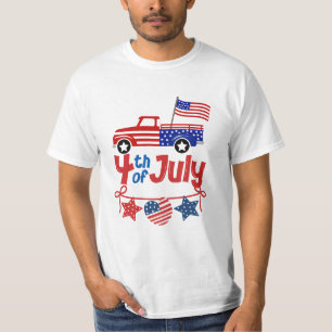 4th of July Patriotic Truck Independence day T-shirt