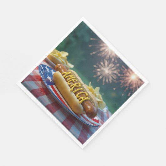 4th of July Picnic With Fireworks Servet (Hoek)