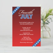 4th of July Platte Uitnodiging (Staand voorkant)