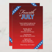 4th of July Platte Uitnodiging (Voorkant / Achterkant)