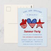 4th of July Pool And Ice Cream Party Invitation Po Briefkaart (Voorkant / Achterkant)