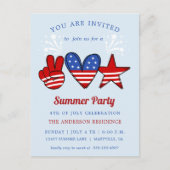 4th of July Pool And Ice Cream Party Invitation Po Briefkaart (Voorkant)