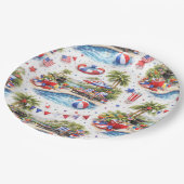 4th of July Pool Party in Florida Papieren Bordje (Gekanteld)