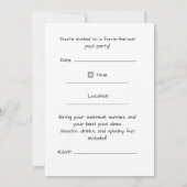 4th of July Pool Party with Hippo  Kaart (Achterkant)