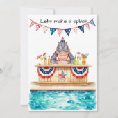 4th of July Pool Party with Hippo Kaart (Voorkant)