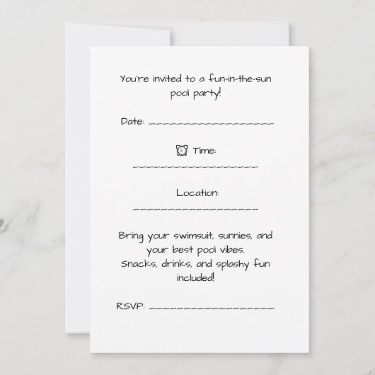 4th of July Pool Party with Hippo Kaart (Achterkant)