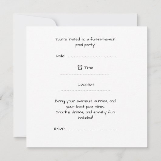 4th of July Pool Party with Hippo Save The Date (Achterkant)