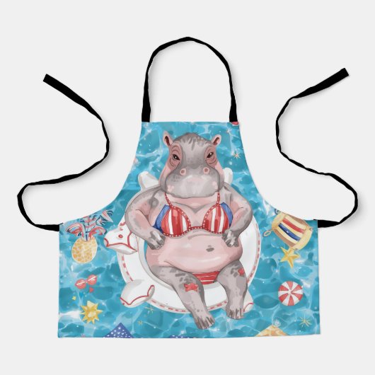 4th of July Pool Party with Hippo Schort (Voorkant)