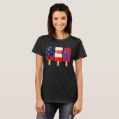 4th of July Popsicle American Flag Patriotic Summe T-shirt (Voorkant volledig)