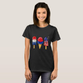 4th of July Popsicle American Flag Patriotic Summe T-shirt (Voorkant volledig)