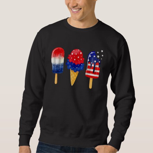 4th Of July Popsicle American Flag Patriotic Summe Trui (Voorkant)