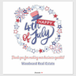 4th of July | Realtor Merkbekendheid Promotioneel Sticker