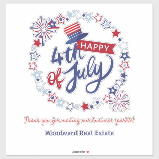 4th of July | Realtor Merkbekendheid Promotioneel Sticker (Vel)
