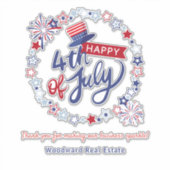 4th of July | Realtor Merkbekendheid Promotioneel Sticker (Voorkant)