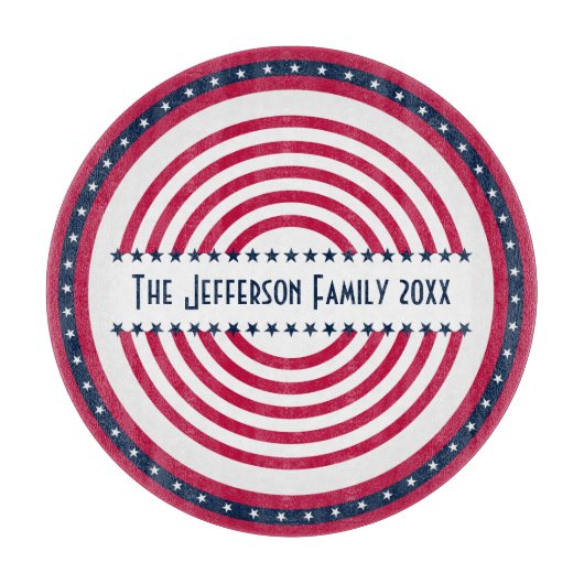 4th of July Red White Blue Snijplank (Voorkant)