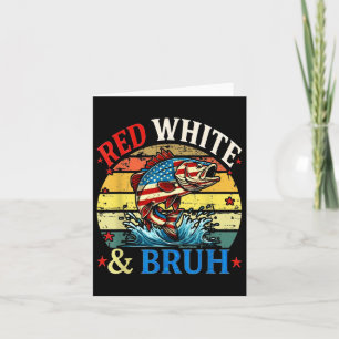 4th of July Retro Gevist Rood Wit &amp; Bruh Ame Kaart