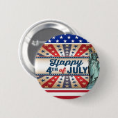 4th of july ronde button 5,7 cm (Voorkant /achterkant)