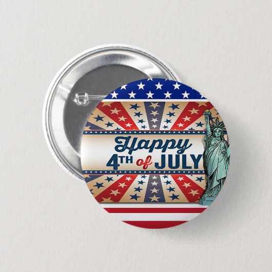 4th of july ronde button 5,7 cm (Voorkant /achterkant)