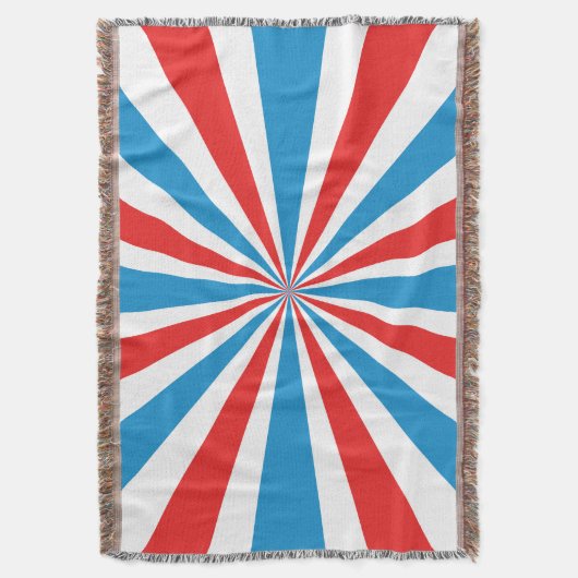 4th Of July Rood, Wit, En Blauw Sunburst Deken (Voorkant Verticaal)