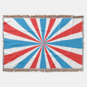 4th Of July Rood, Wit, En Blauw Sunburst Deken (Voorkant)