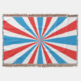 4th Of July Rood, Wit, En Blauw Sunburst Deken