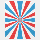 4th Of July Rood, Wit, En Blauw Sunburst Fleece Deken (Voorkant)