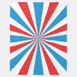 4th Of July Rood, Wit, En Blauw Sunburst Fleece Deken