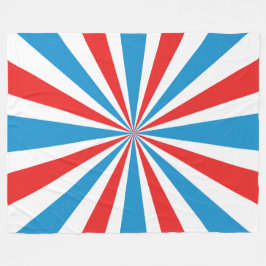 4th Of July Rood, Wit, En Blauw Sunburst Fleece Deken