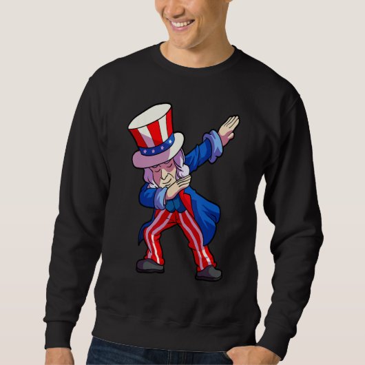 4th of July Shirt For Kids Dabbing Sam Uncle Boys  (Voorkant)