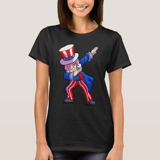 4th of July Shirt For Kids Dabbing Sam Uncle Boys  (Voorkant)