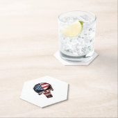 4th Of July Shirt For Women Men American Flag Skul Kartonnen Onderzetters (Insitu)