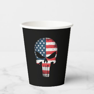 4th Of July Shirt For Women Men American Flag Skul Papieren Bekers