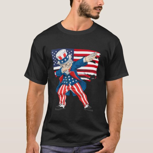 4th Of July Shirts For Kids Funny Dabbing Uncle Sa (Voorkant)