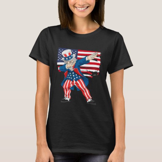 4th Of July Shirts For Kids Funny Dabbing Uncle Sa (Voorkant)