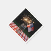 4th of July Sparklers With American Flag Servet (Hoek)