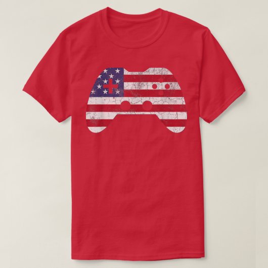 4th Of July T  Video Game Gamer Kids Boys Men USA  T-shirt (Design voorkant)