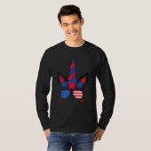 4th Of July Unicorn American Flag Patriotic T-shirt (Voorkant volledig)