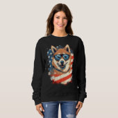 4th Of July US Flag Akita Dog 2 Trui (Voorkant volledig)
