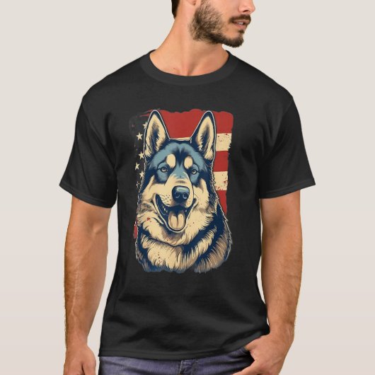 4th Of July US Flag Akita Dog T-shirt (Voorkant)