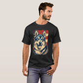 4th Of July US Flag Akita Dog T-shirt (Voorkant volledig)