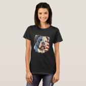 4th Of July US Flag American Bully Dog T-shirt (Voorkant volledig)