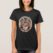 4th Of July US Flag Bobcat T-shirt (Voorkant)