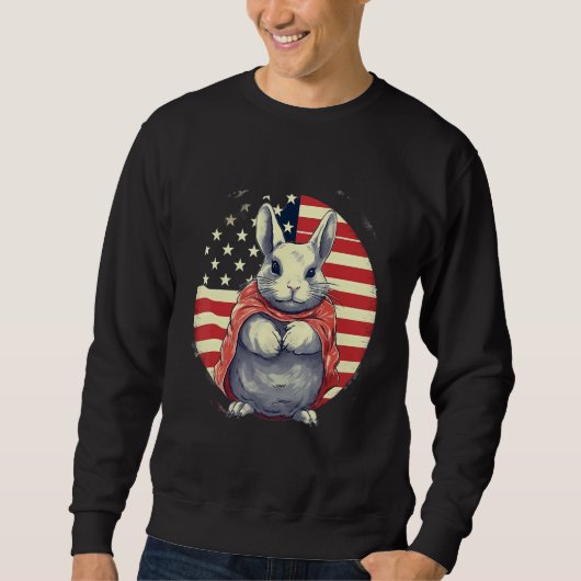 4th Of July US Flag Chinchilla Trui (Voorkant)