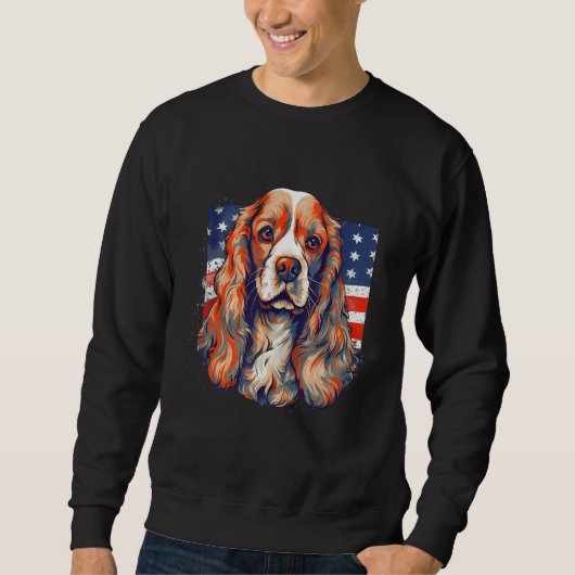 4th Of July US Flag Cocker Spaniel Dog Trui (Voorkant)
