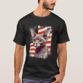 4th Of July US Flag Devon Rex Cat T-shirt (Voorkant)